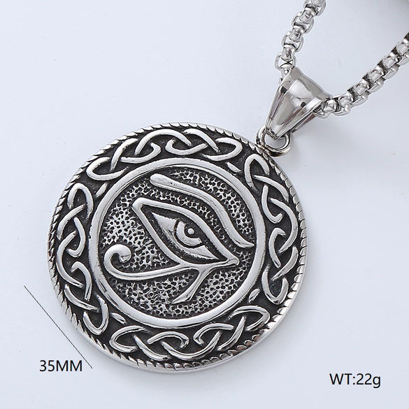 Wholesale Titanium Steel Retro Punk Hip Hop Geometric Men's Necklace With Polishing Treatment