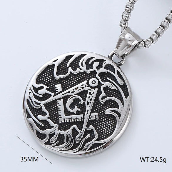 Wholesale Titanium Steel Retro Punk Hip Hop Geometric Men's Necklace With Polishing Treatment