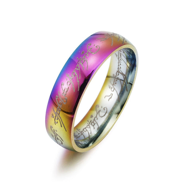 Wholesale Titanium Steel Retro Rings With Letters Numbers Text Electroplated For Men And Women