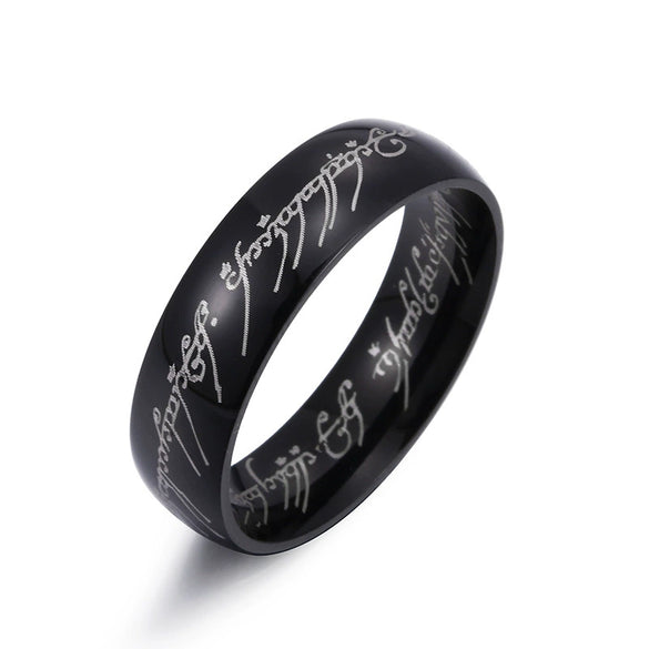 Wholesale Titanium Steel Retro Rings With Letters Numbers Text Electroplated For Men And Women