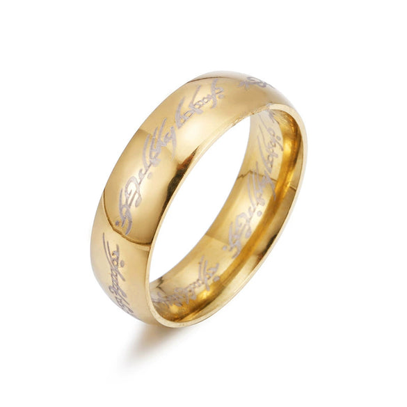 Wholesale Titanium Steel Retro Rings With Letters Numbers Text Electroplated For Men And Women
