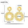 Wholesale Titanium Steel Retro Style Round Flower Earrings With Electroplating Treatment For Women