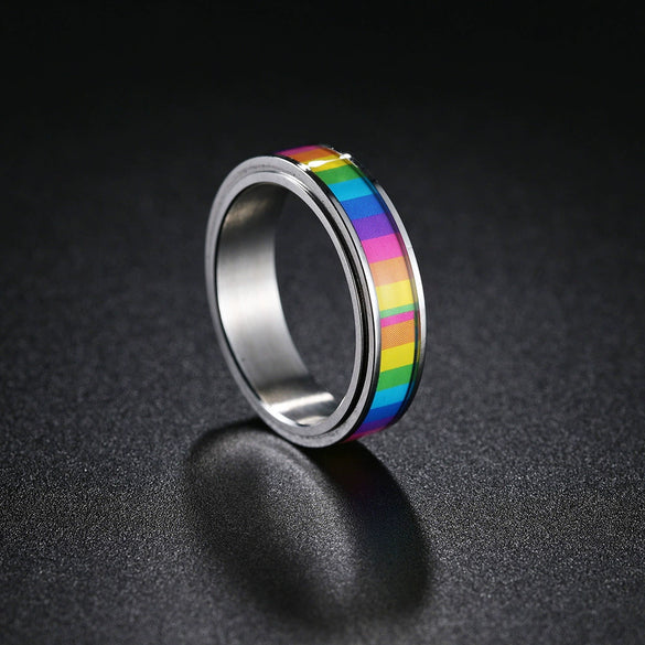 Wholesale Titanium Steel Ring Electroplating Unisex Style With Letters Numbers Text For Decompression