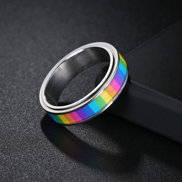 Wholesale Titanium Steel Ring Electroplating Unisex Style With Letters Numbers Text For Decompression