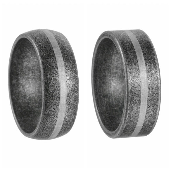 Wholesale Titanium Steel Ring Geometric Design Distressed Style Unisex