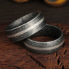 Wholesale Titanium Steel Ring Geometric Design Distressed Style Unisex
