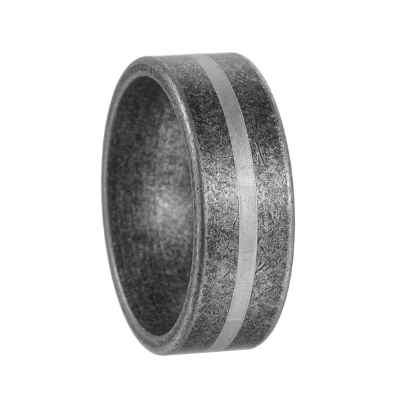 Wholesale Titanium Steel Ring Geometric Design Distressed Style Unisex