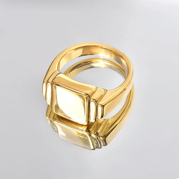 Wholesale Titanium Steel Ring Geometric Heart Style Electroplated For Men And Women