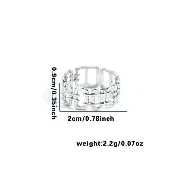 Wholesale Titanium Steel Ring Geometric Irregular Snake Line Multi Layer Retro Style For Women
