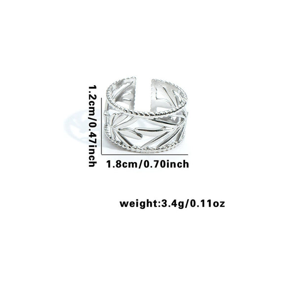 Wholesale Titanium Steel Ring Geometric Irregular Snake Line Multi Layer Retro Style For Women