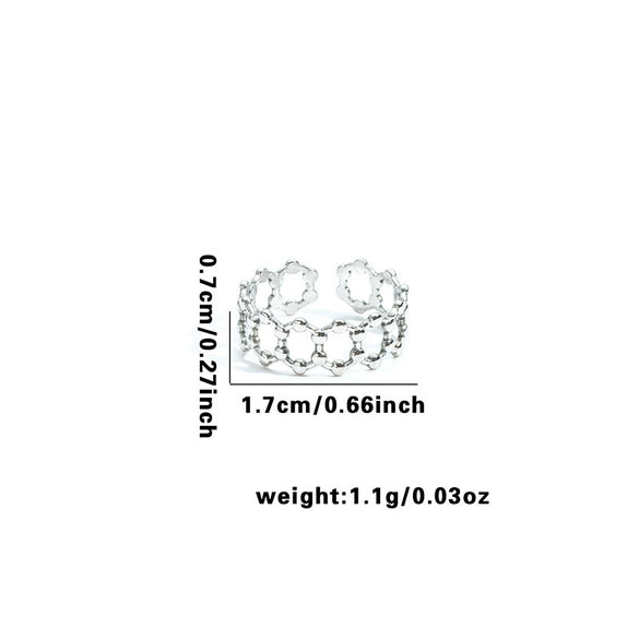 Wholesale Titanium Steel Ring Geometric Irregular Snake Line Multi Layer Retro Style For Women