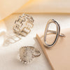 Wholesale Titanium Steel Ring Geometric Irregular Snake Line Multi Layer Retro Style For Women