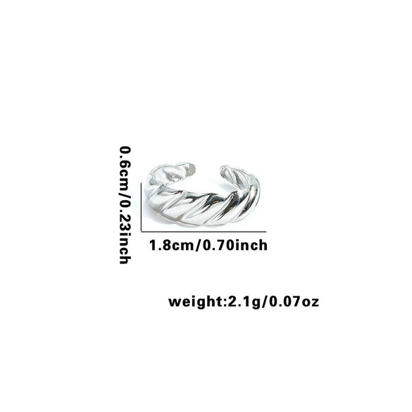 Wholesale Titanium Steel Ring Geometric Irregular Snake Line Multi Layer Retro Style For Women