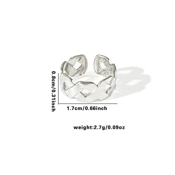 Wholesale Titanium Steel Ring Geometric Style With Heart Flower Leaf Letter Number Text Pattern Electroplated