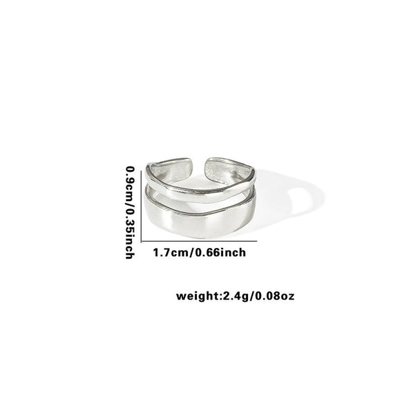Wholesale Titanium Steel Ring Geometric Style With Heart Flower Leaf Letter Number Text Pattern Electroplated