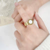Wholesale Titanium Steel Ring Light Luxury Business Style Heart Shape Real Gold Plated Unisex