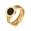 Wholesale Titanium Steel Ring Light Luxury Business Style Heart Shape Real Gold Plated Unisex