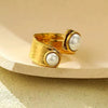 Wholesale Titanium Steel Ring Light Luxury Style Electroplated K Gold Plated Open Ring For Women