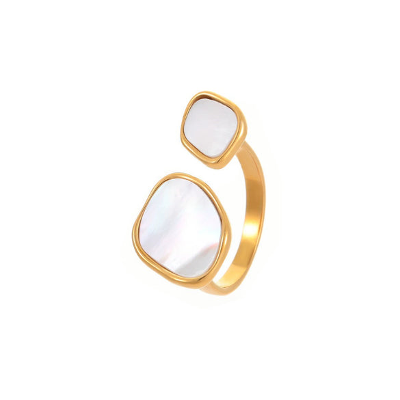 Wholesale Titanium Steel Ring Light Luxury Style Electroplated K Gold Plated Open Ring For Women