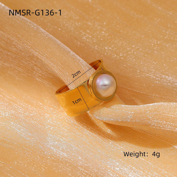Wholesale Titanium Steel Ring Light Luxury Style Electroplated K Gold Plated Open Ring For Women