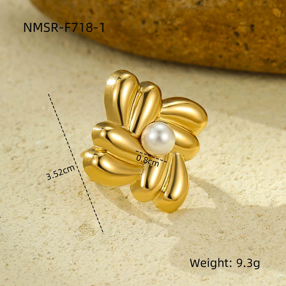 Wholesale Titanium Steel Ring Light Luxury Style Electroplated K Gold Plated Open Ring For Women