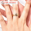 Wholesale Titanium Steel Ring Retro Hollow Flat Chain Winding Style With Letters Numbers Text Electroplated For Women