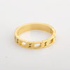 Wholesale Titanium Steel Ring Retro Hollow Flat Chain Winding Style With Letters Numbers Text Electroplated For Women