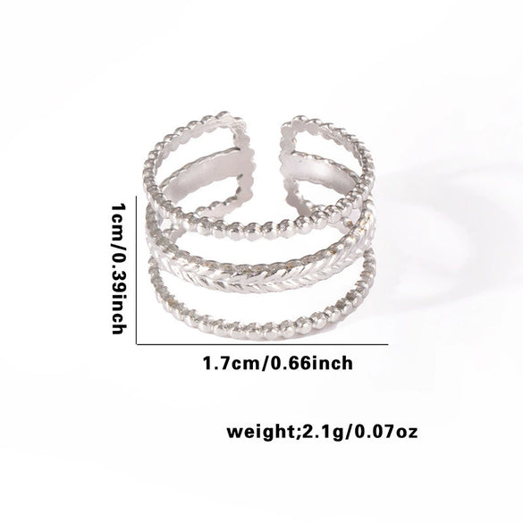 Wholesale Titanium Steel Ring Retro Style With Leaves Heart Shape Flower Letters Numbers Electroplating For Women