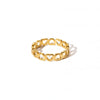 Wholesale Titanium Steel Ring Stainless Steel Hollow Heart Couple Style Pvd Furnace Real Gold Plating Women's Jewelry Ring