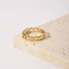 Wholesale Titanium Steel Ring Stainless Steel Hollow Heart Couple Style Pvd Furnace Real Gold Plating Women's Jewelry Ring