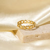 Wholesale Titanium Steel Ring Stainless Steel Hollow Heart Couple Style Pvd Furnace Real Gold Plating Women's Jewelry Ring