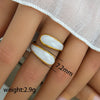 Wholesale Titanium Steel Ring With Black And White Enamel Geometric Design Retro Opening Non Fading Real Gold Plated