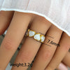 Wholesale Titanium Steel Ring With Black And White Enamel Geometric Design Retro Opening Non Fading Real Gold Plated