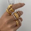 Wholesale Titanium Steel Ring With Geometric Design And Electroplating For Women
