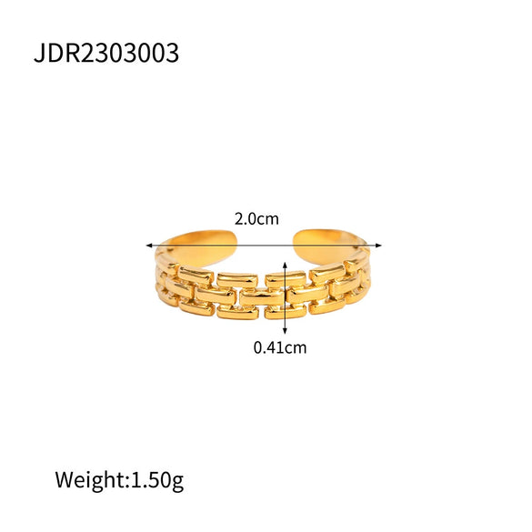 Wholesale Titanium Steel Ring With Geometric Design And Electroplating For Women