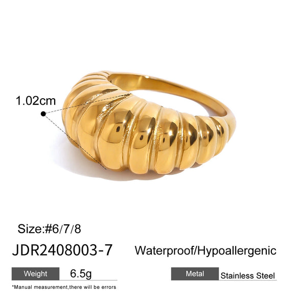 Wholesale Titanium Steel Ring With Geometric Design And Electroplating For Women