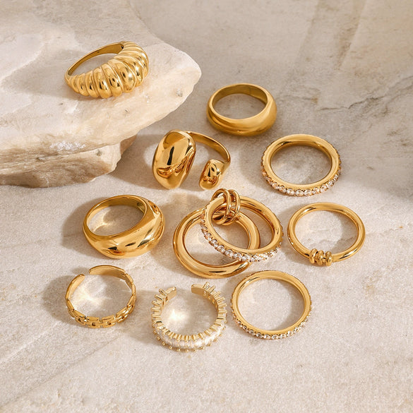 Wholesale Titanium Steel Ring With Geometric Design And Electroplating For Women