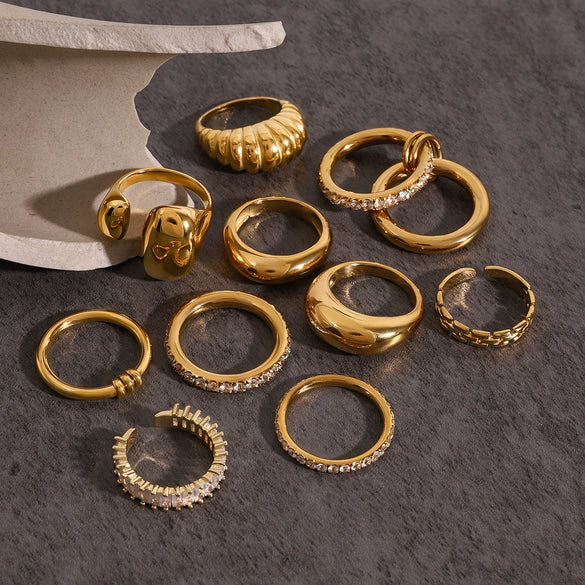 Wholesale Titanium Steel Ring With Geometric Design And Electroplating For Women