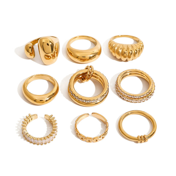 Wholesale Titanium Steel Ring With Geometric Design And Electroplating For Women