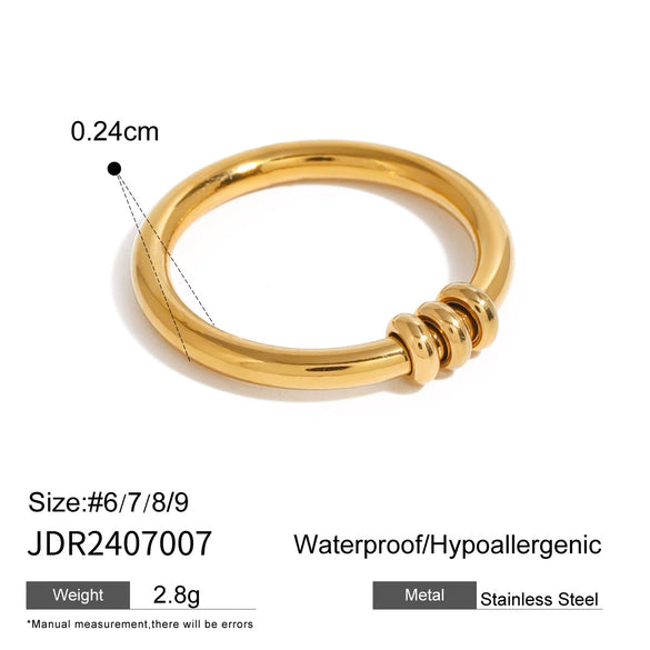 Wholesale Titanium Steel Ring With Geometric Design And Electroplating For Women