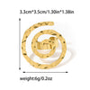 Wholesale Titanium Steel Ring With Geometric Pattern And Electroplating Exaggerate Style Hollow Design
