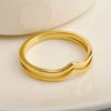 Wholesale Titanium Steel Ring With Irregular Wave And Peach Heart Shape Glossy Electroplated With Letters Numbers Text