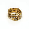 Wholesale Titanium Steel Ring With 18K Gold Inlaid Zircon And Diamond In Geometric High Sense Design For Women