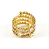 Wholesale Titanium Steel Ring With 18K Gold Inlaid Zircon And Diamond In Geometric High Sense Design For Women