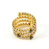 Wholesale Titanium Steel Ring With 18K Gold Inlaid Zircon And Diamond In Geometric High Sense Design For Women