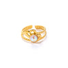 Wholesale Titanium Steel Ring With Multicolor Natural Stone Geometric Shape Niche Style Electroplated