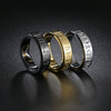 Wholesale Titanium Steel Rings With Nordic Pirate Viking Text Rune Pattern And Electroplating Treatment