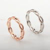 Wholesale Titanium Steel Rose Gold Hollow Wave Fashion Simple Couple Ring Electroplated