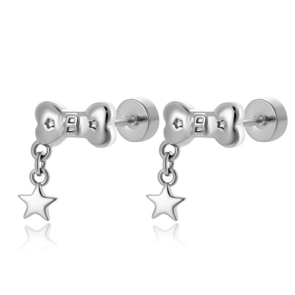 Wholesale Titanium Steel Round Cake Bone Ear Bone Nail With Electroplating Treatment And Cute Personality Style