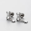 Wholesale Titanium Steel Round Cake Bone Ear Bone Nail With Electroplating Treatment And Cute Personality Style